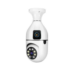 Dual Lens 4MP IP Camera with WiFi Smart Bulb Design for Home Security
